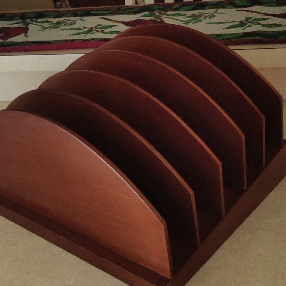 💯 Beautiful Cherry, wood desk organizer, solid piece 🍒🪵